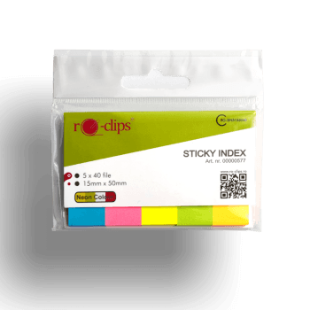 STICKY INDEX RO-CLIPS 15X50 NEON 5 CULX40 FILE RO-SIN5155040