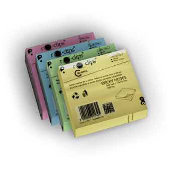 STICKY NOTES RO-CLIPS 75X75MM PASTEL 100 FILE RO-SNP1C