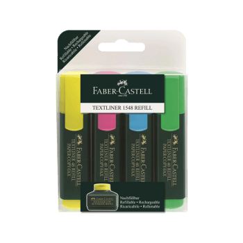 TEXTMARKER SET 4 1548 FLUORESCENT FABER CASTELL